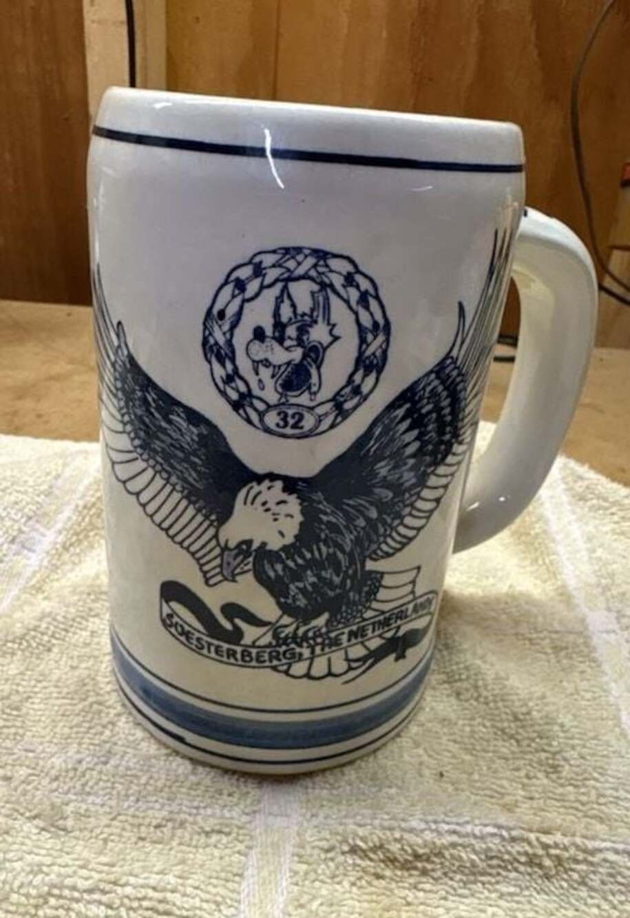 Delft Blue Dutch-American Friendship 1992 4th of July Beer Stein Mug